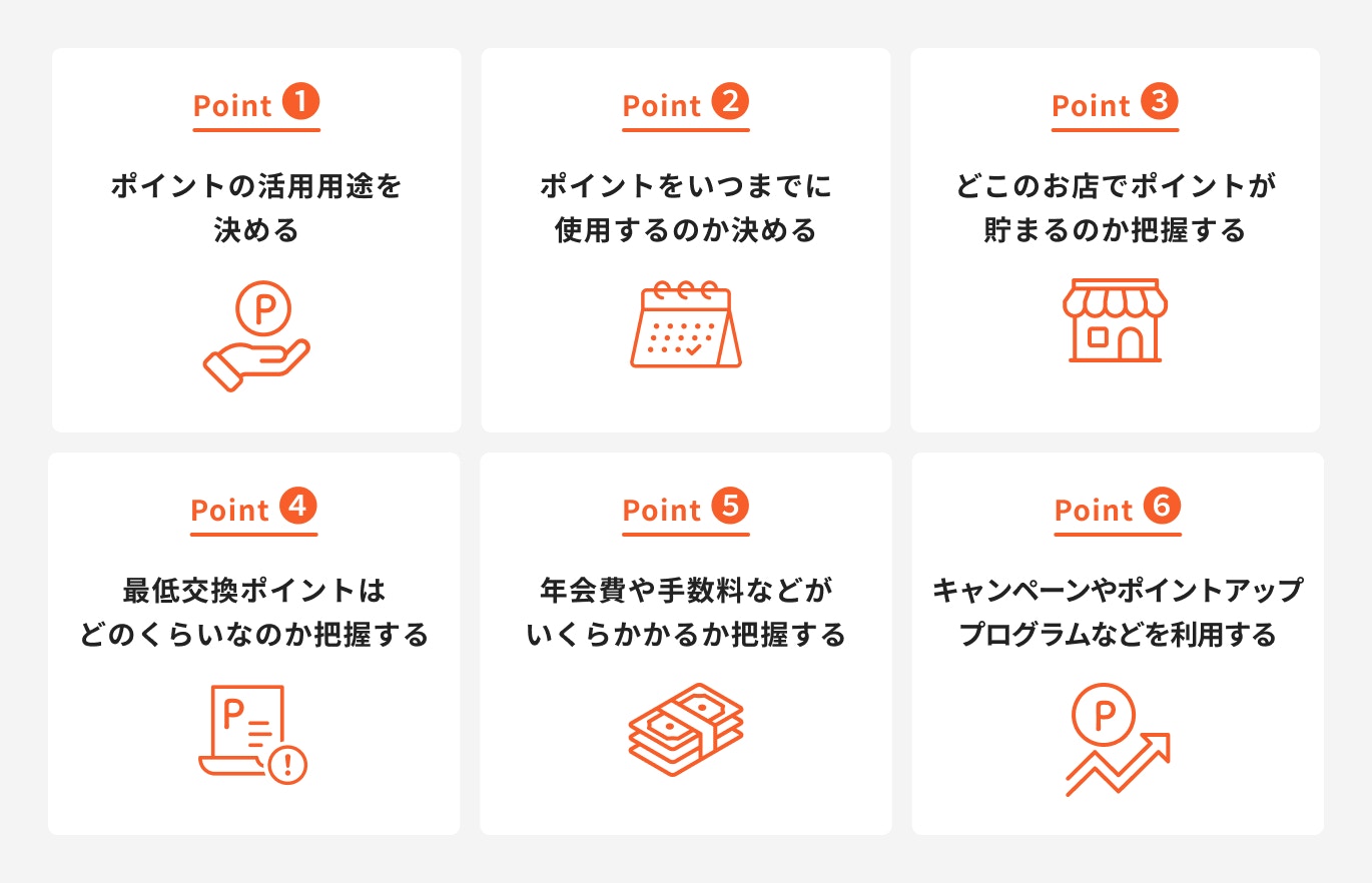 還元率の高いカードを選ぶ時の6つのポイント