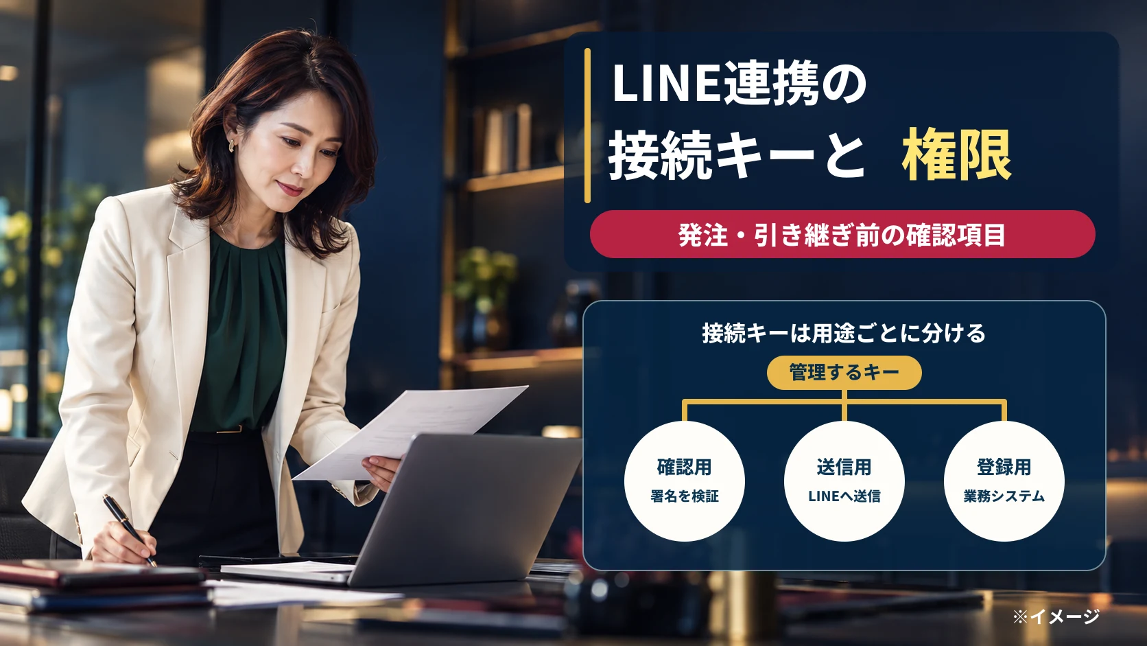 LINE連携の接続キーと権限をどう管理する？｜発注・引き継ぎ前の確認項目のアイキャッチ画像