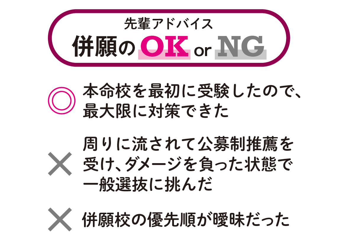 先輩アドバイス　併願の OK or NG