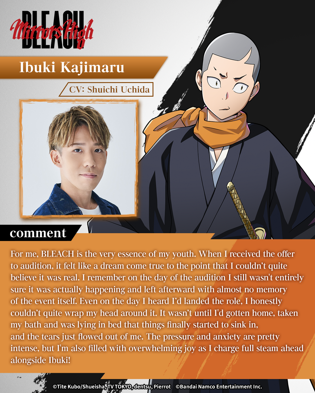 Cast commentary picture of Shuichi Uchida (Ibuki Kajimaru)