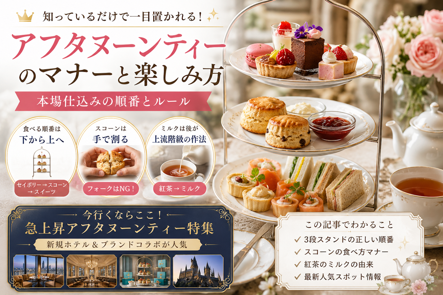 アフタヌーンティーの食べ方|映え世代が知らない本場のマナー