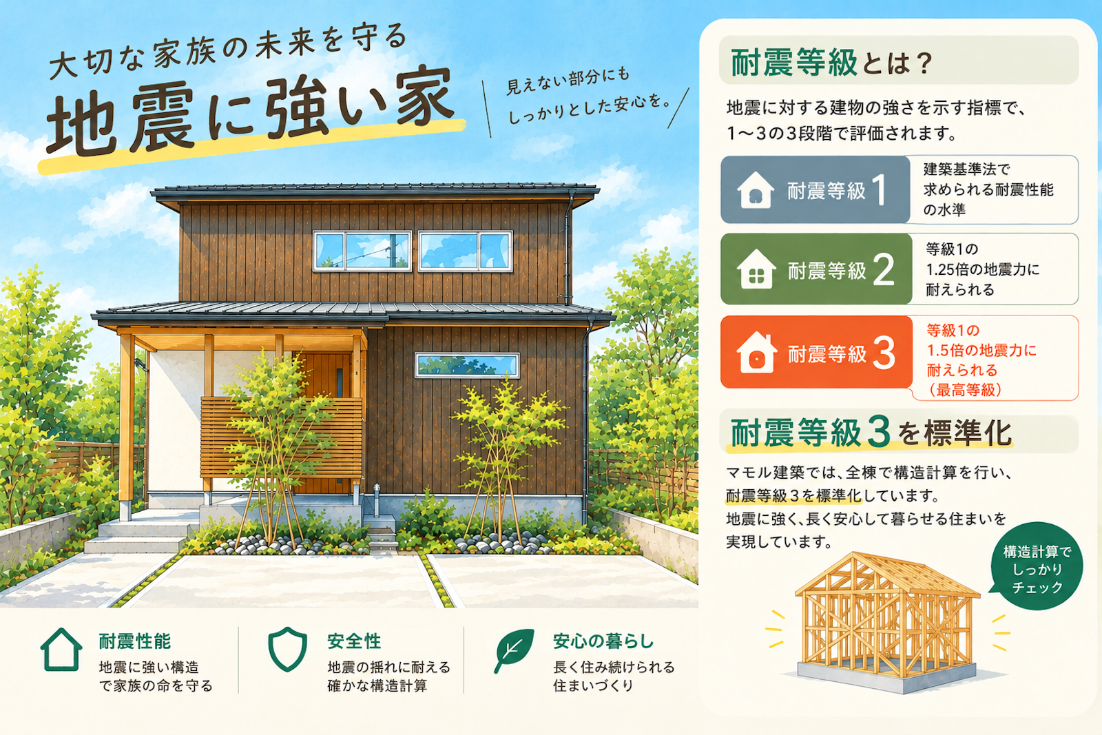 地震に強い家づくりとは？知っておきたい「耐震等級」とマモル建築の取り組み