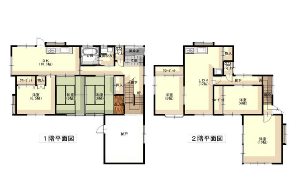 新潟市北区 木崎(早通駅) 2階建 6LDKの間取り図