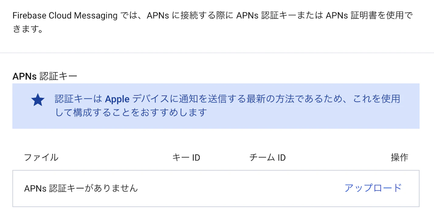 Firebase Cloud Messagingにアップロード