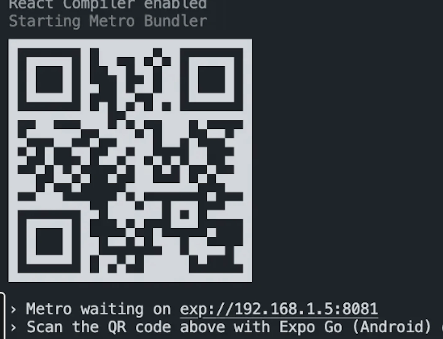 npx expo startのログに出るQRコード