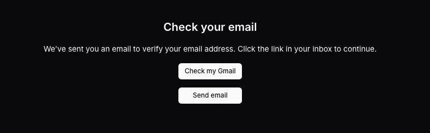 メール認証画面