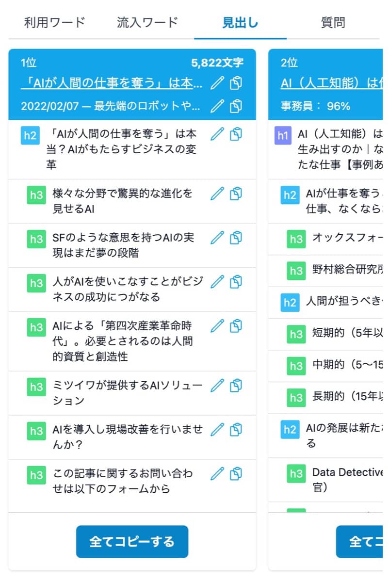 Transcope：見出し