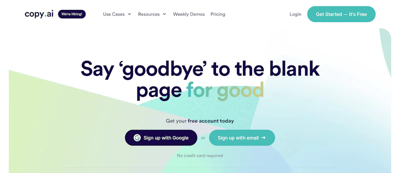 Copy AI：トップページ