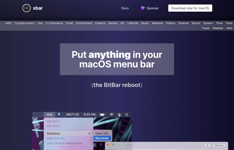 xbar（旧：BitBar）