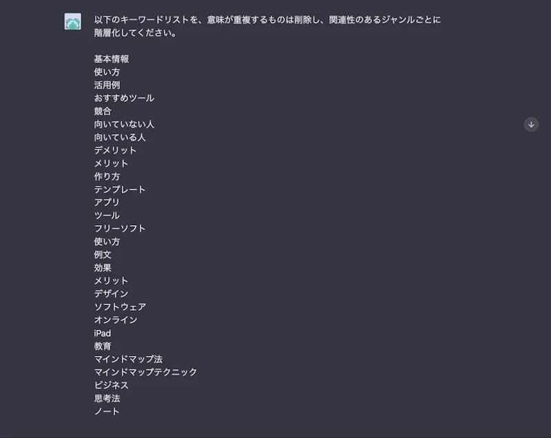 ChatGPT×EdrawMind文章作成術：キーワード整理