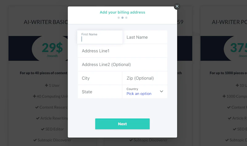 AI-Writer：住所・氏名入力