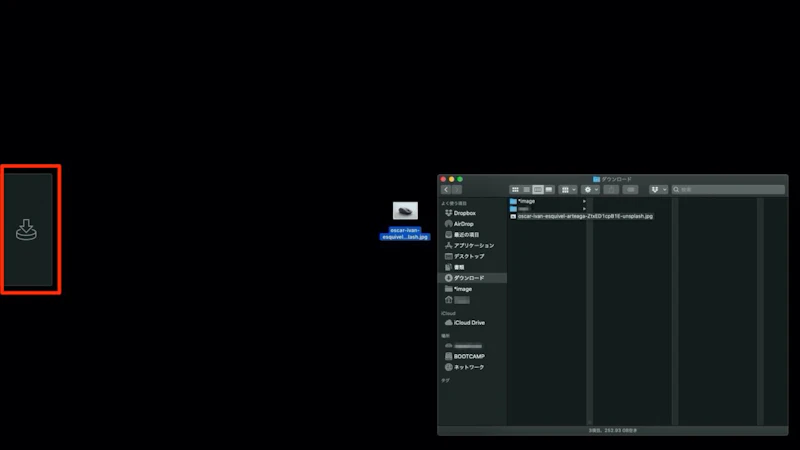 画面端に小さなウィンドウが出現