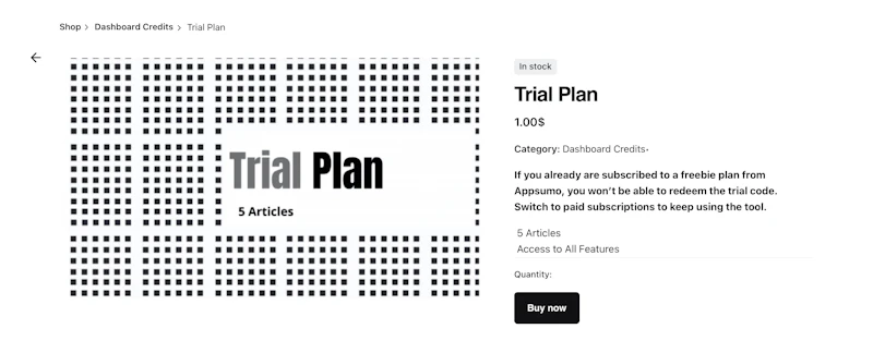 Autoblogging.ai：トライアルプラン