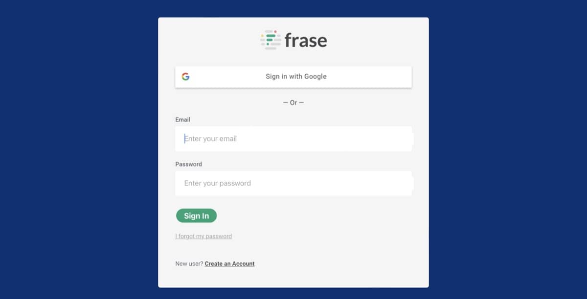 Frase.io：ログイン