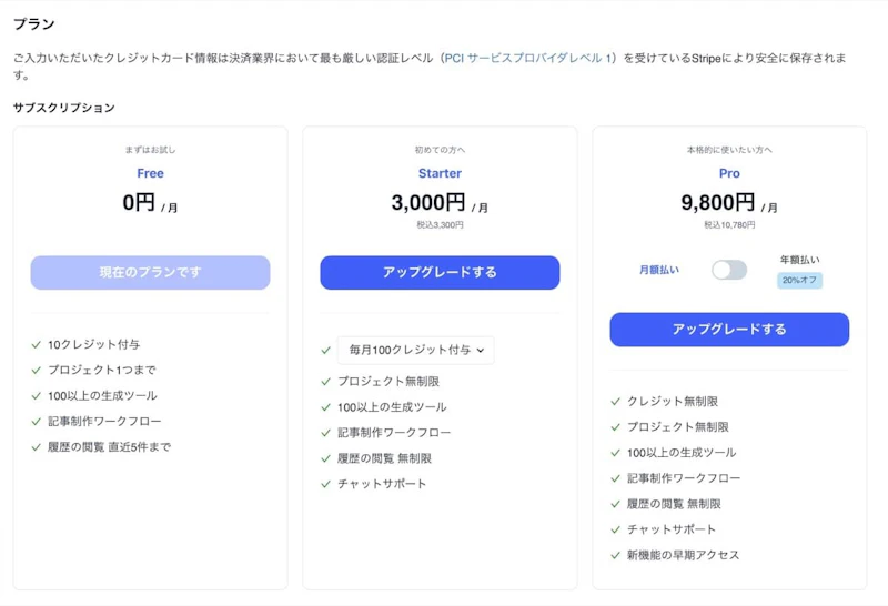 Catchy（キャッチー）：料金プラン