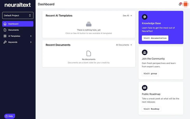 NeuralText：初期画面