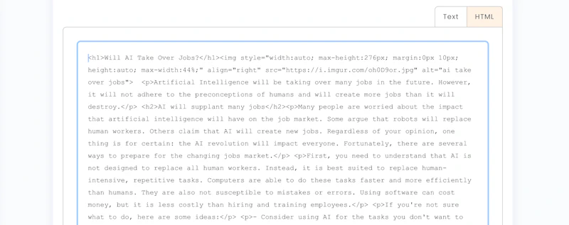 Article Forge：HTMLソース