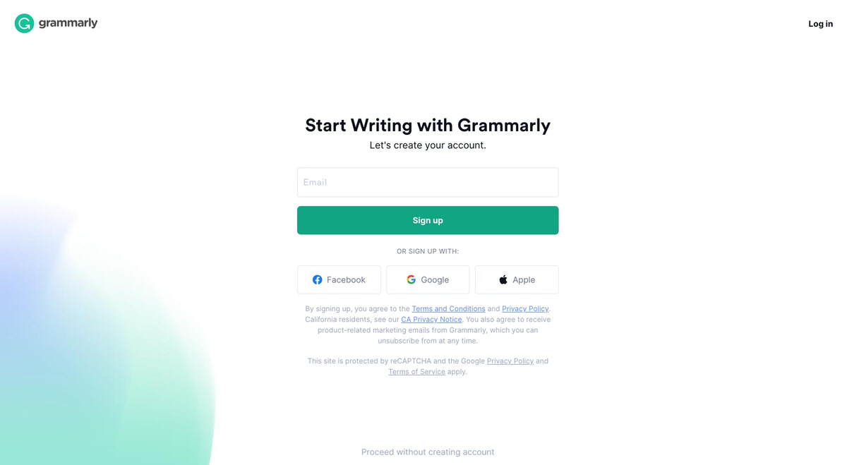 Grammarly：会員登録