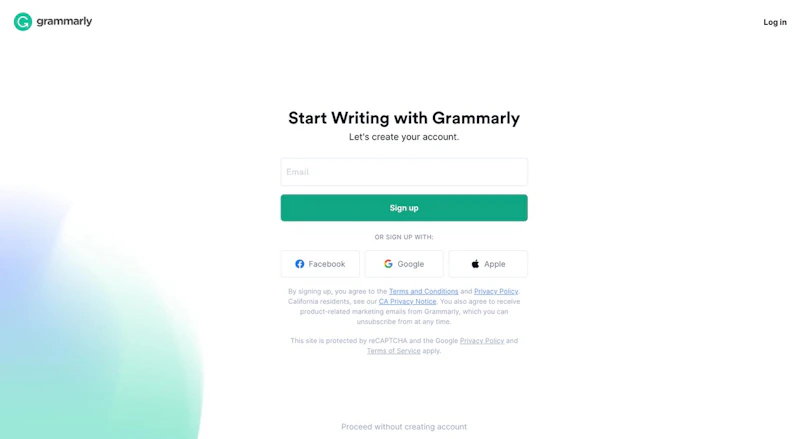 Grammarly：会員登録