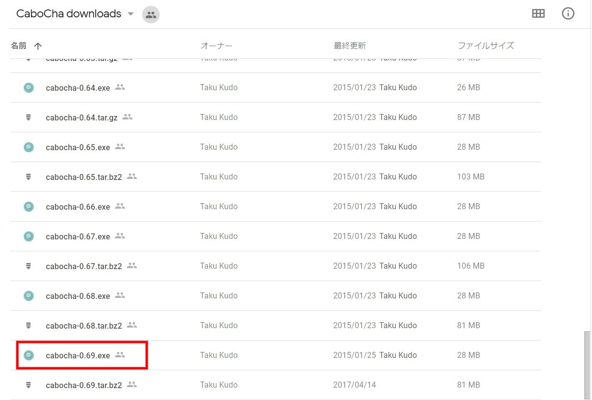 Tomarigiのインストール：Cabocha2