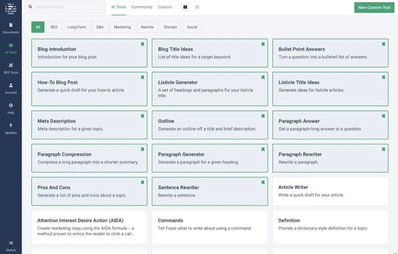 Frase.io：テンプレート