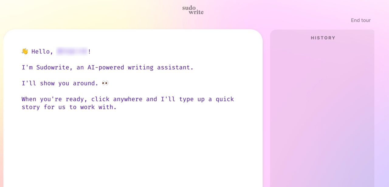 Sudowrite：初期画面