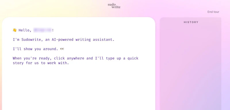 Sudowrite：初期画面