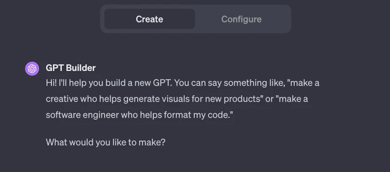 GPTsの作り方（GPT Builderの使い方）：カスタムチャット画面