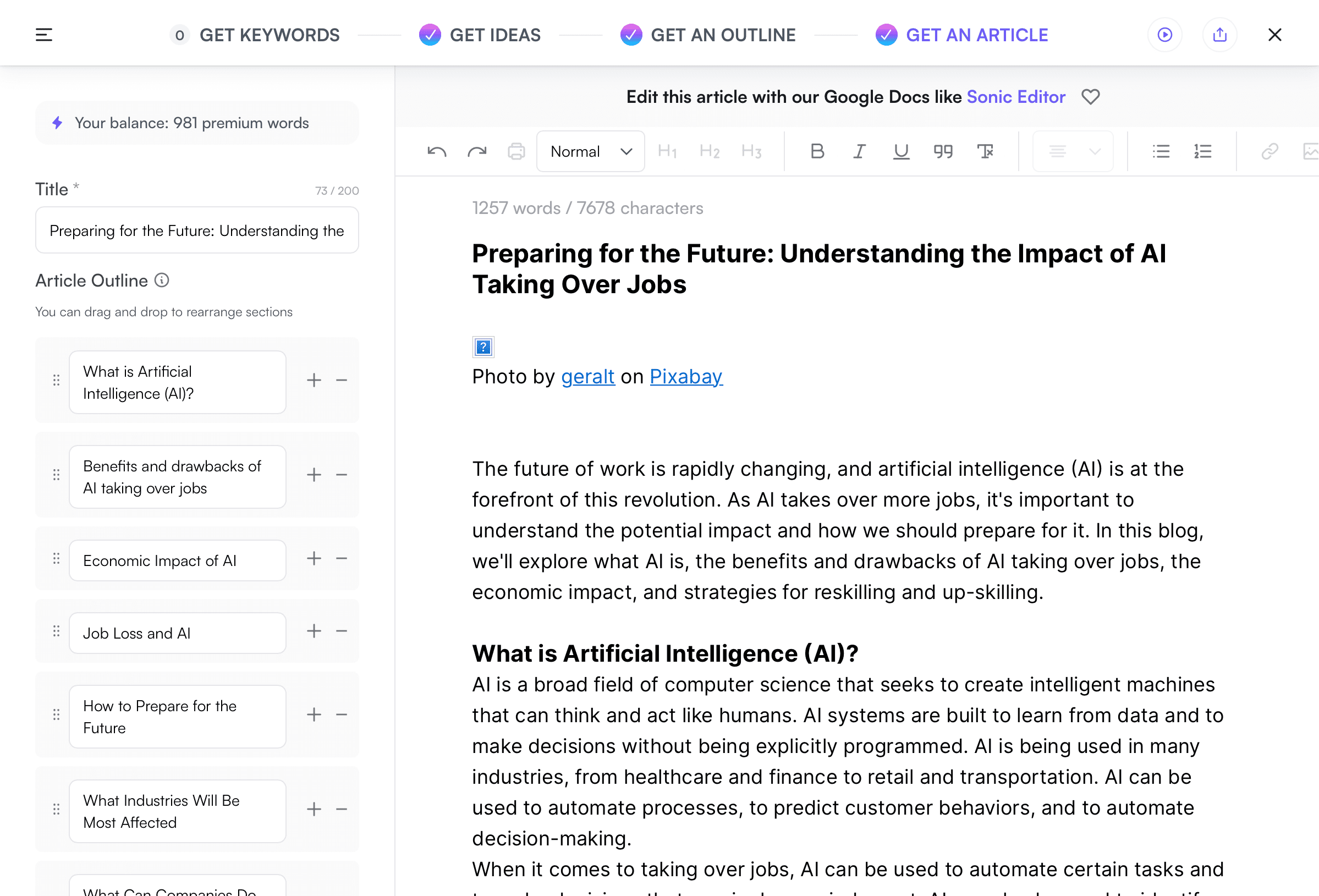 Writesonic：AI Article Writer（完成）