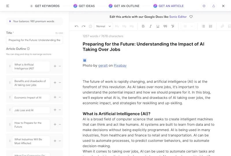 Writesonic：AI Article Writer（完成）
