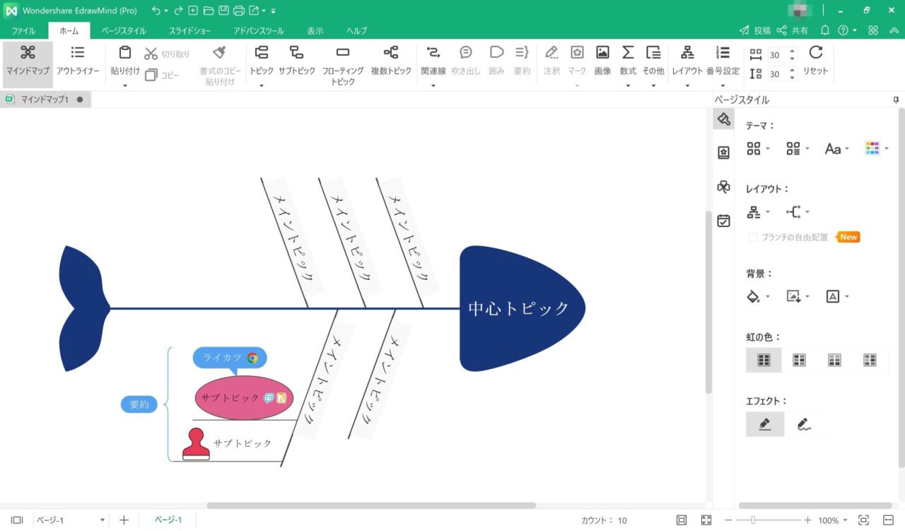 EdrawMind：魚骨図