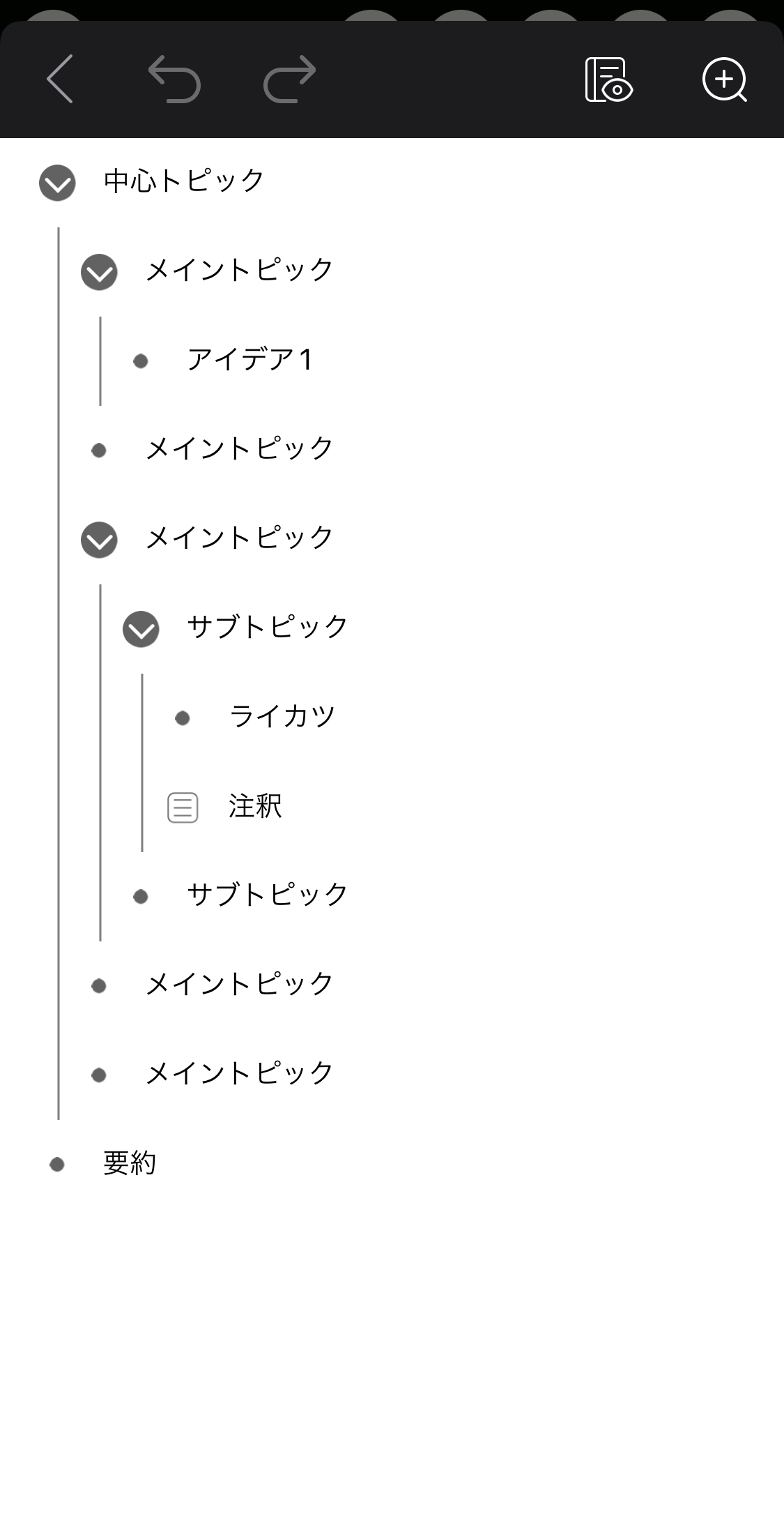 EdrawMind：iPhone版・アウトライン