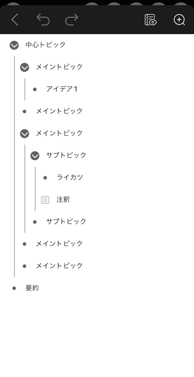 EdrawMind：iPhone版・アウトライン