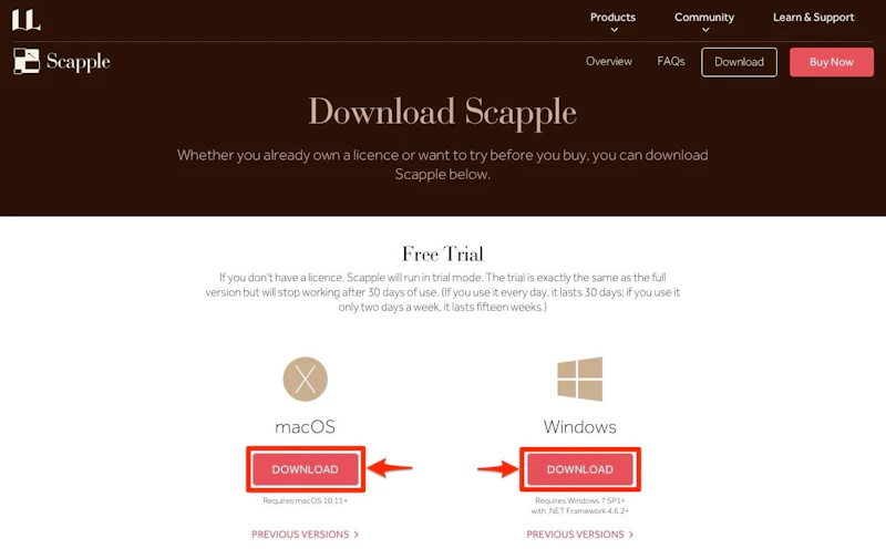 Scapple：ダウンロードページ