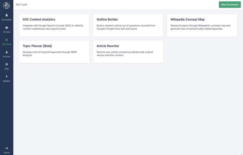 Frase.io：SEOツール