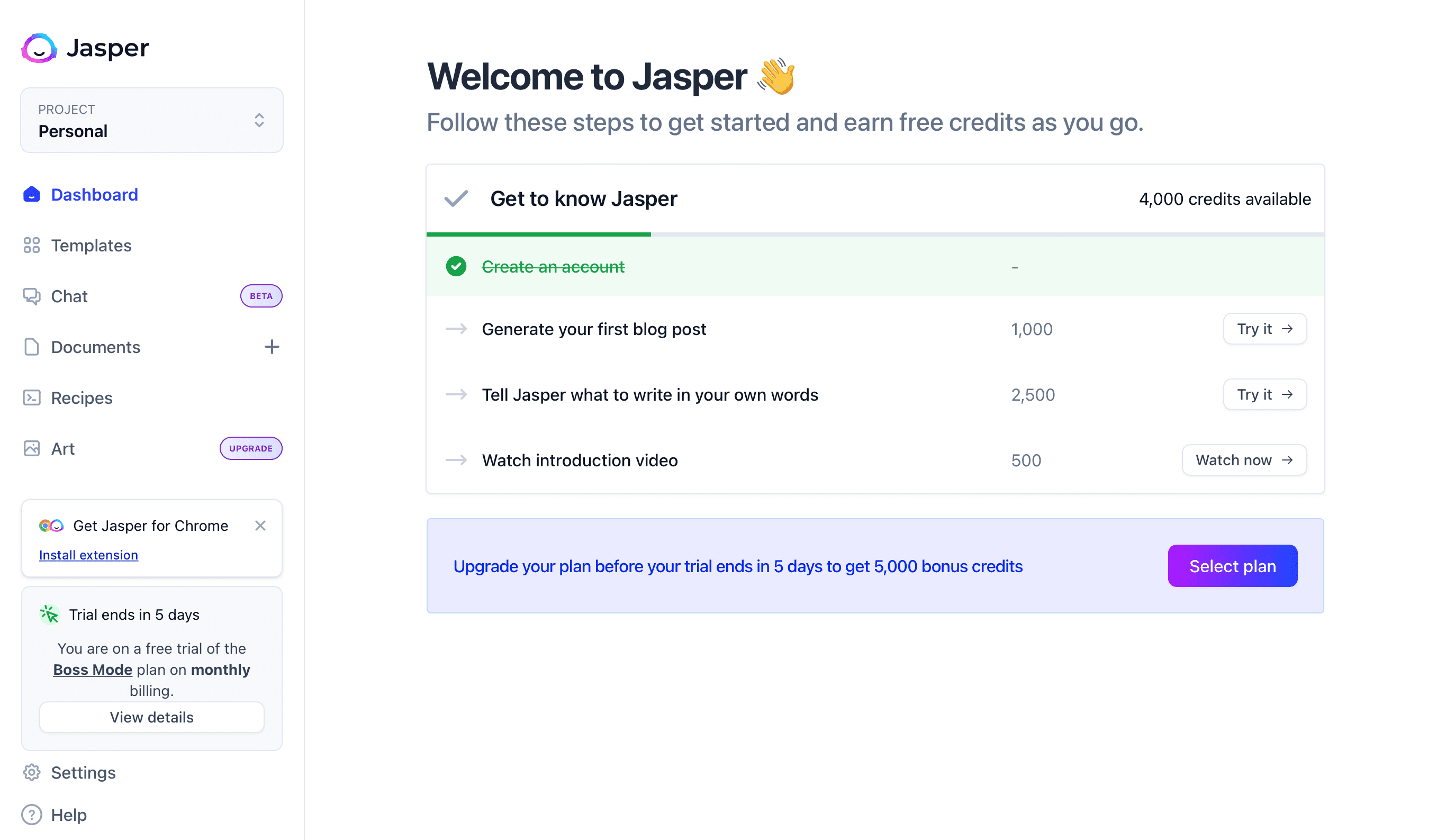 Jasper：初期画面