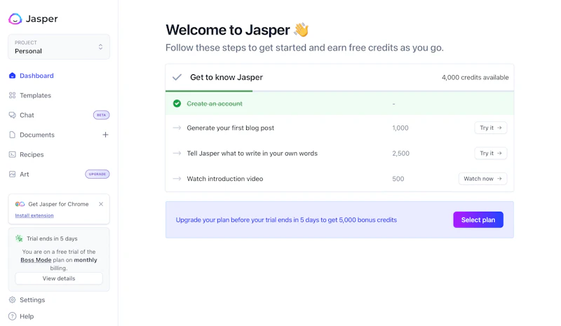 Jasper：初期画面