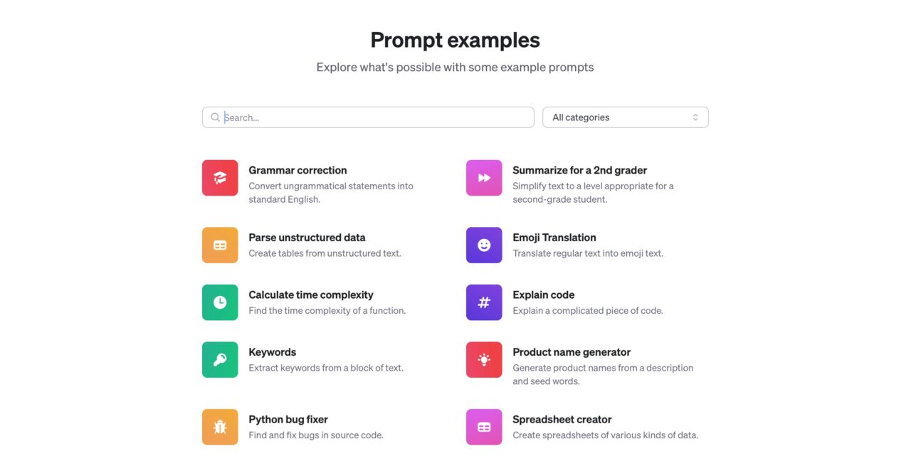 OpenAI Prompt Examples