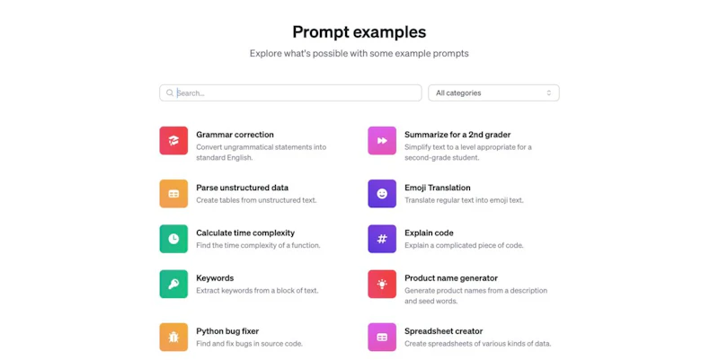 OpenAI Prompt Examples