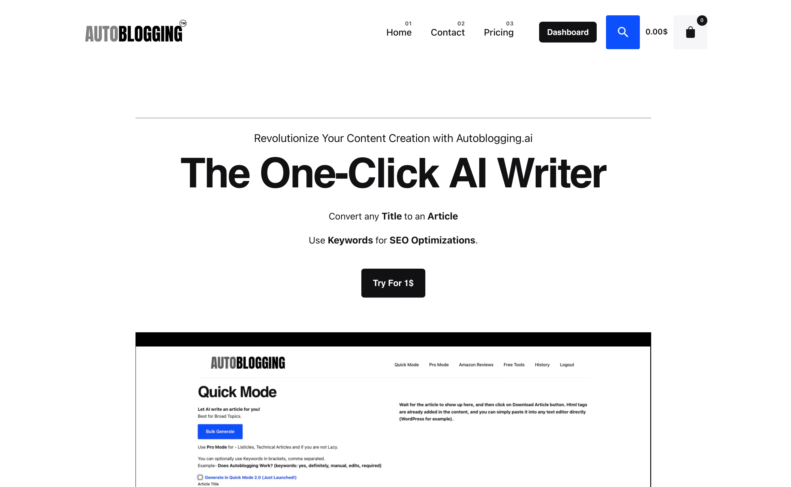 Autoblogging.ai：トップページ