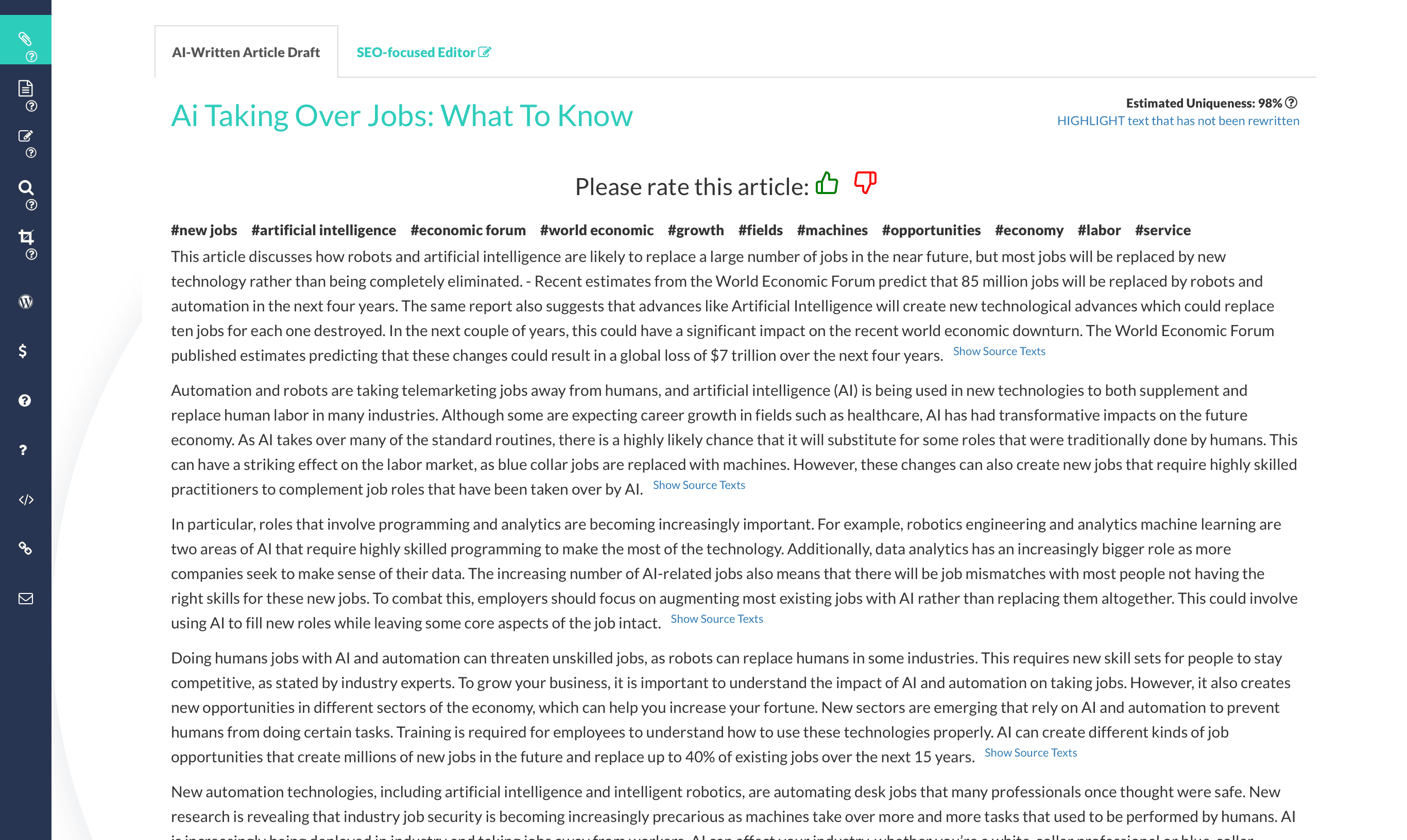 AI-Writer：リサーチ＆ライター（出力結果）