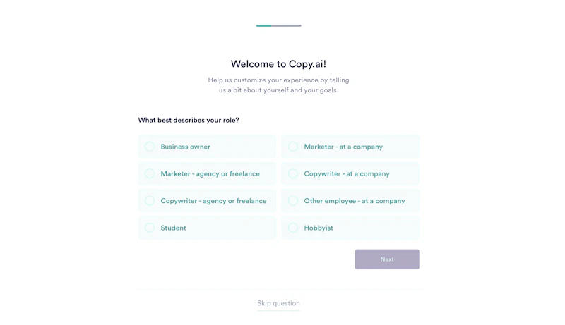 Copy AI：アンケート