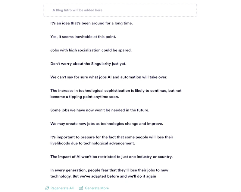 Copy AI：ブログ作成ウィザード（見出し）