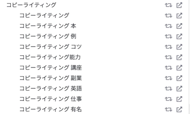 ラッコキーワード：コピーライティング