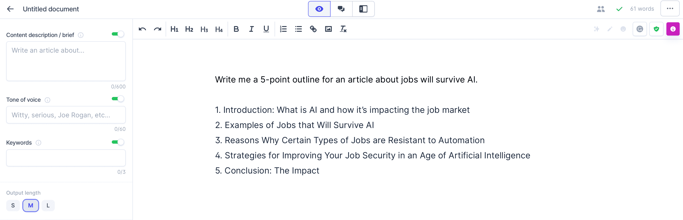 Jasper：フォーカスモード