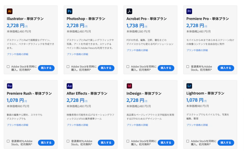 使うソフトのみサブスクリプション契約する
