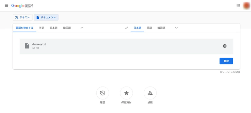 Google翻訳アプリ：長文翻訳2