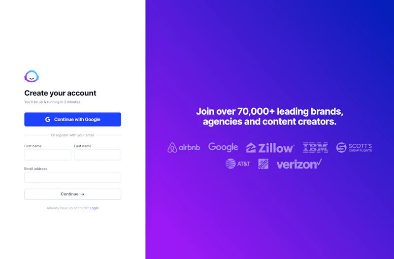 Jasper：サインアップ