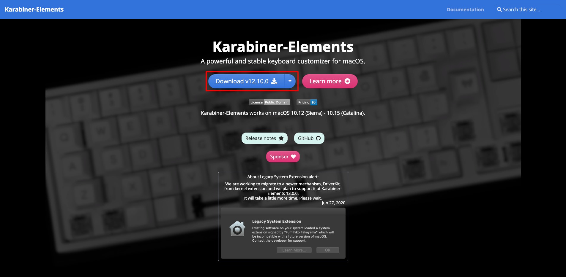 Karabiner-Elementsのインストール