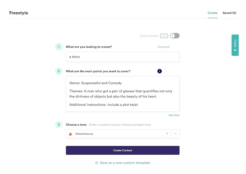 Copy AI：短編小説